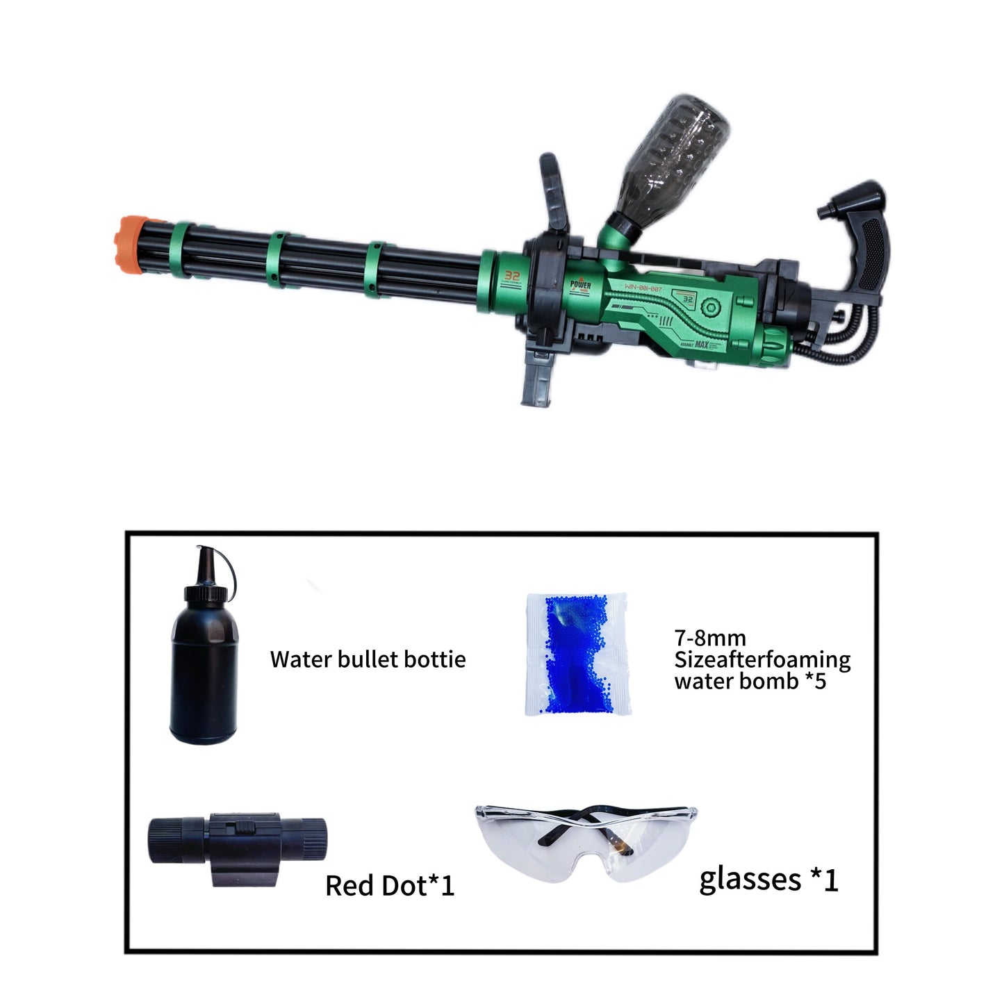 Gatling Dual-Barrel Gel Blaster – Neon Edition