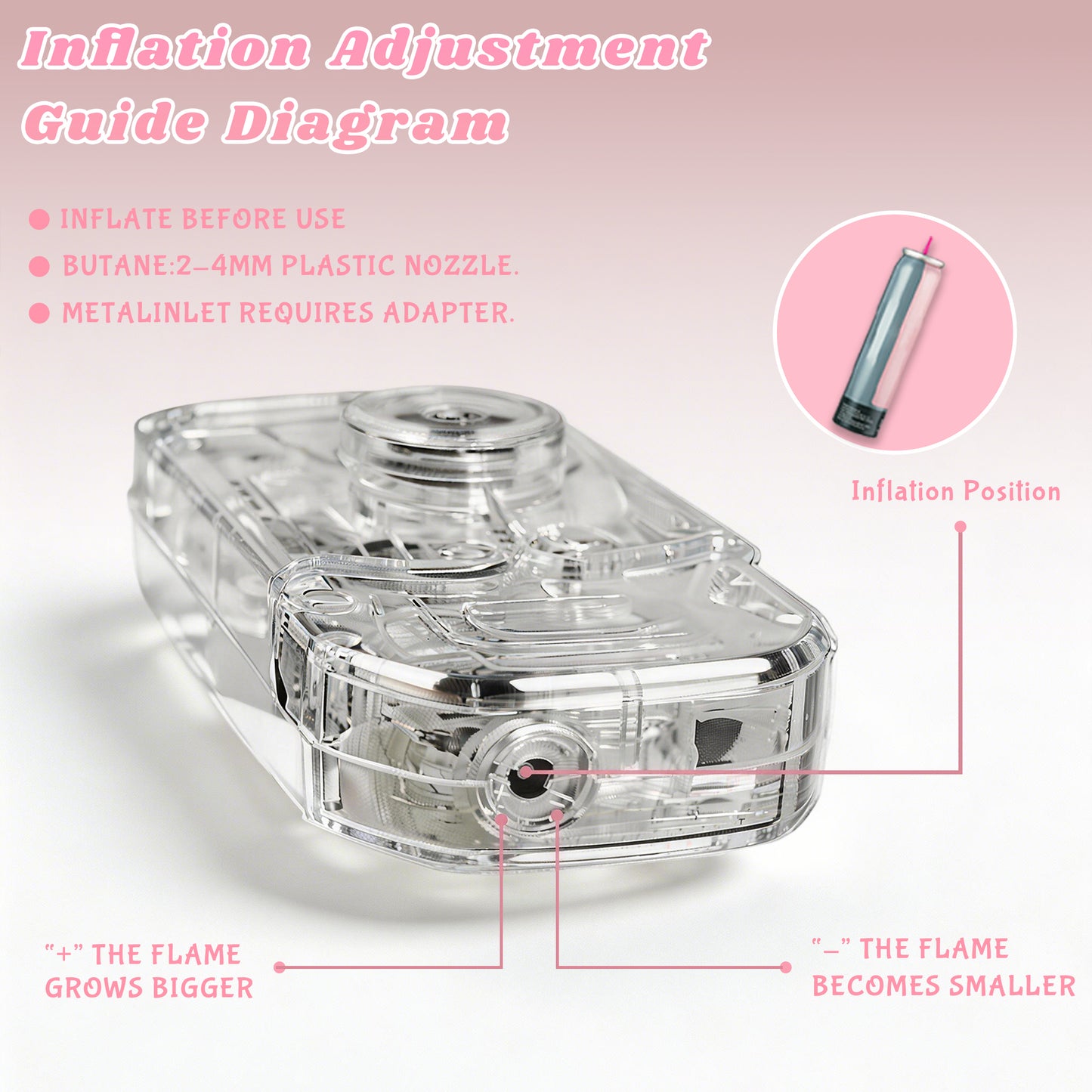 Cute Transparent Creative Sports Car Styling Windproof Lighter+Rotating Relax Toy 2-in-1,DIY stickers Available(Need to be inflated)