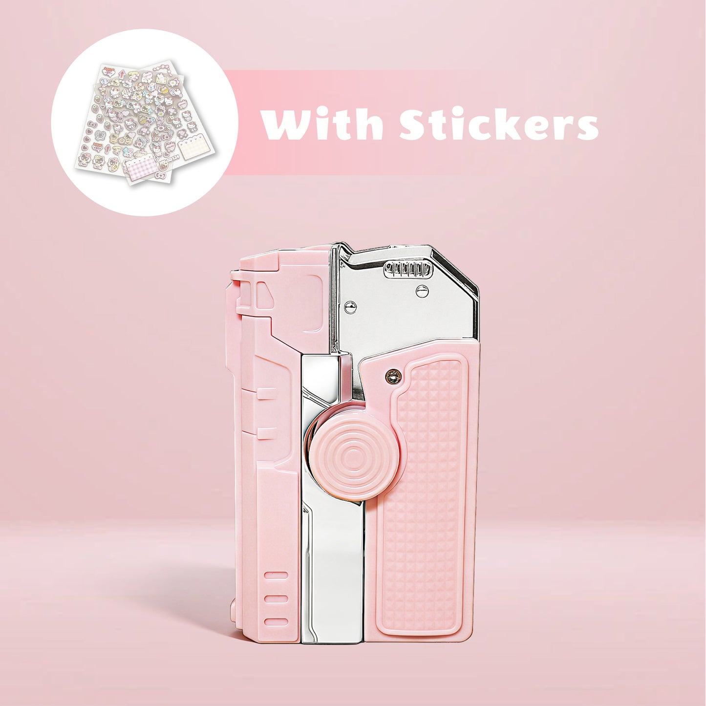 Fashion Fidget Spinner Windproof Lighter, Hidden Laser for Pet Play, DIY Kawaii Stickers, Gift Box for Her(Need to be inflated)