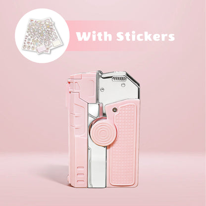 Fashion Fidget Spinner Windproof Lighter, Hidden Laser for Pet Play, DIY Kawaii Stickers, Gift Box for Her(Need to be inflated)