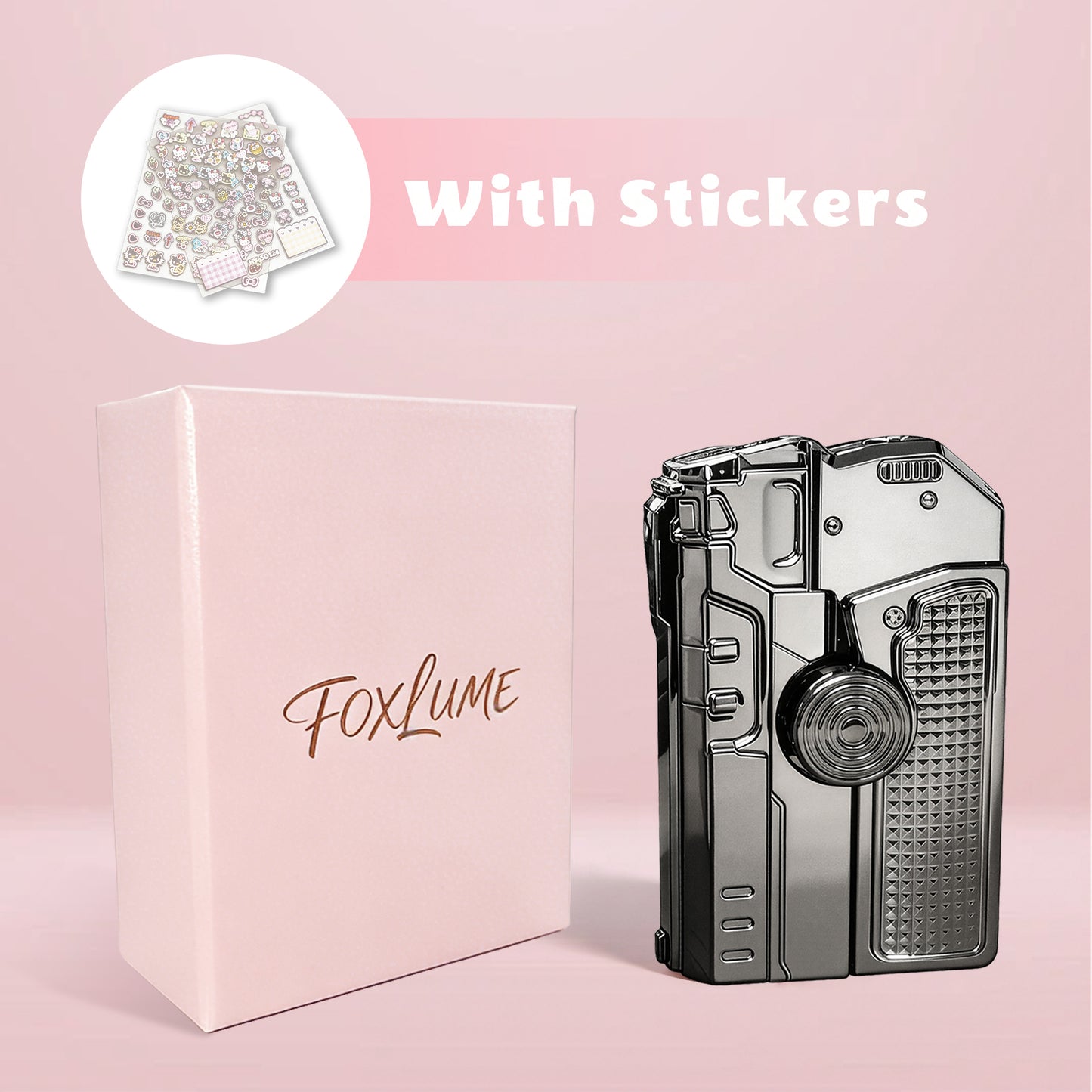 Fashion Fidget Spinner Windproof Lighter, Hidden Laser for Pet Play, DIY Kawaii Stickers, Gift Box for Her(Need to be inflated)