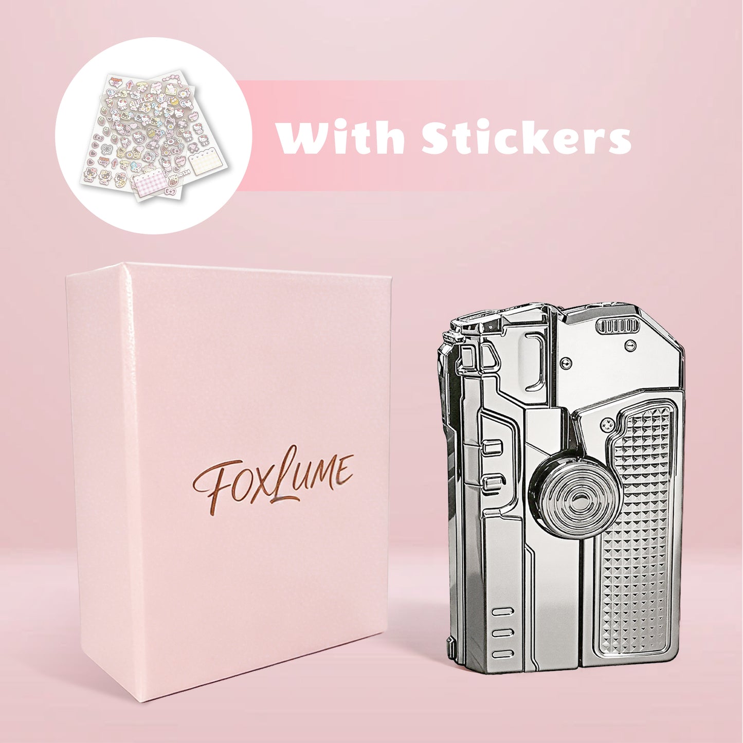 Fashion Fidget Spinner Windproof Lighter, Hidden Laser for Pet Play, DIY Kawaii Stickers, Gift Box for Her(Need to be inflated)