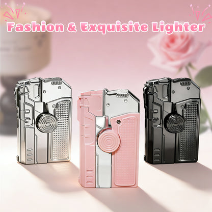 Fashion Fidget Spinner Windproof Lighter, Hidden Laser for Pet Play, DIY Kawaii Stickers, Gift Box for Her(Need to be inflated)