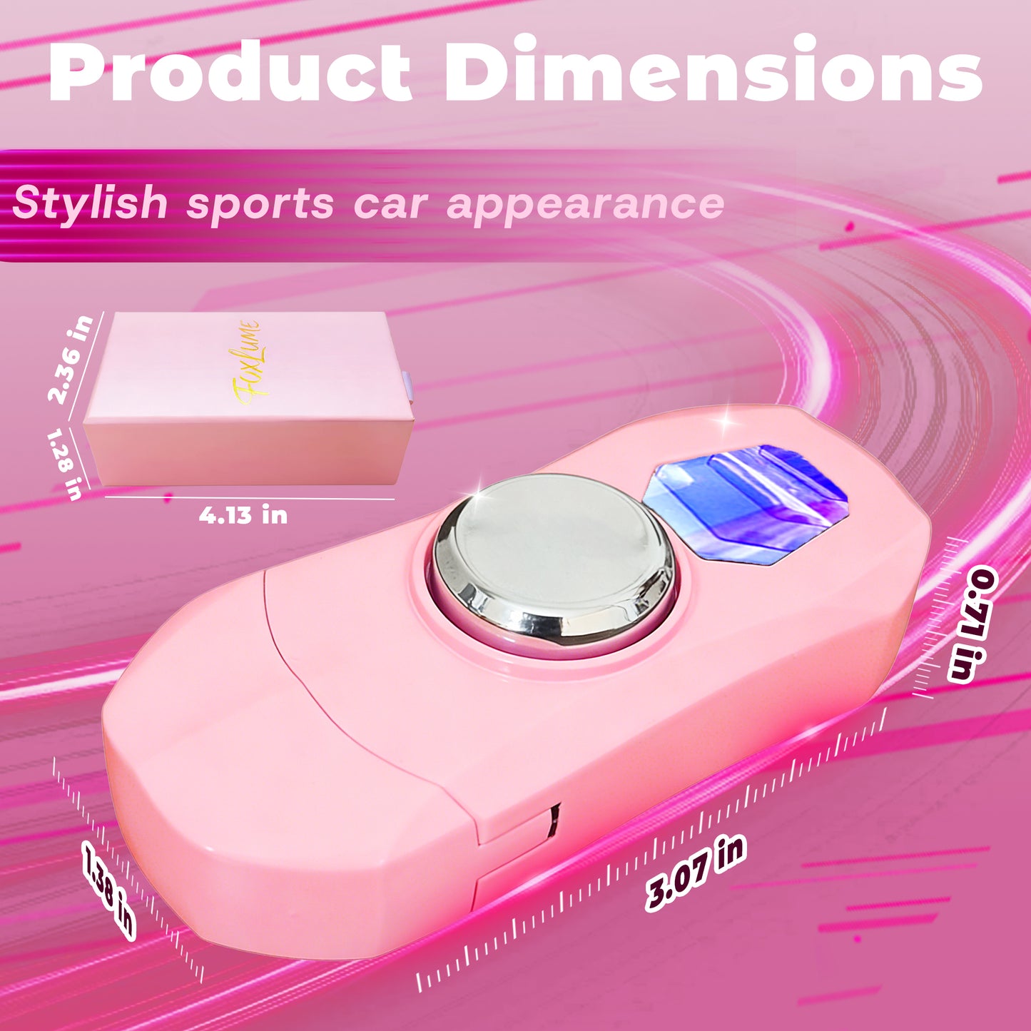 Cute Pink Sports Car Lighter & Rotatable Relaxation Toy 2-in-1