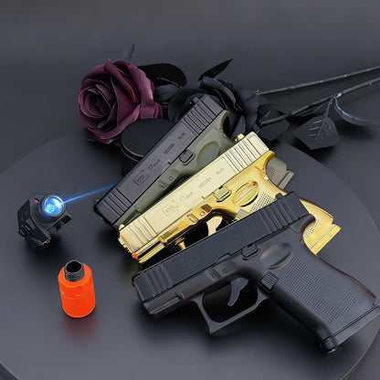 Glock Style Windproof Lighter-Adjustable,Refillable-Practical Gift For Father,Boyfriends,Men(Requires Inflation)
