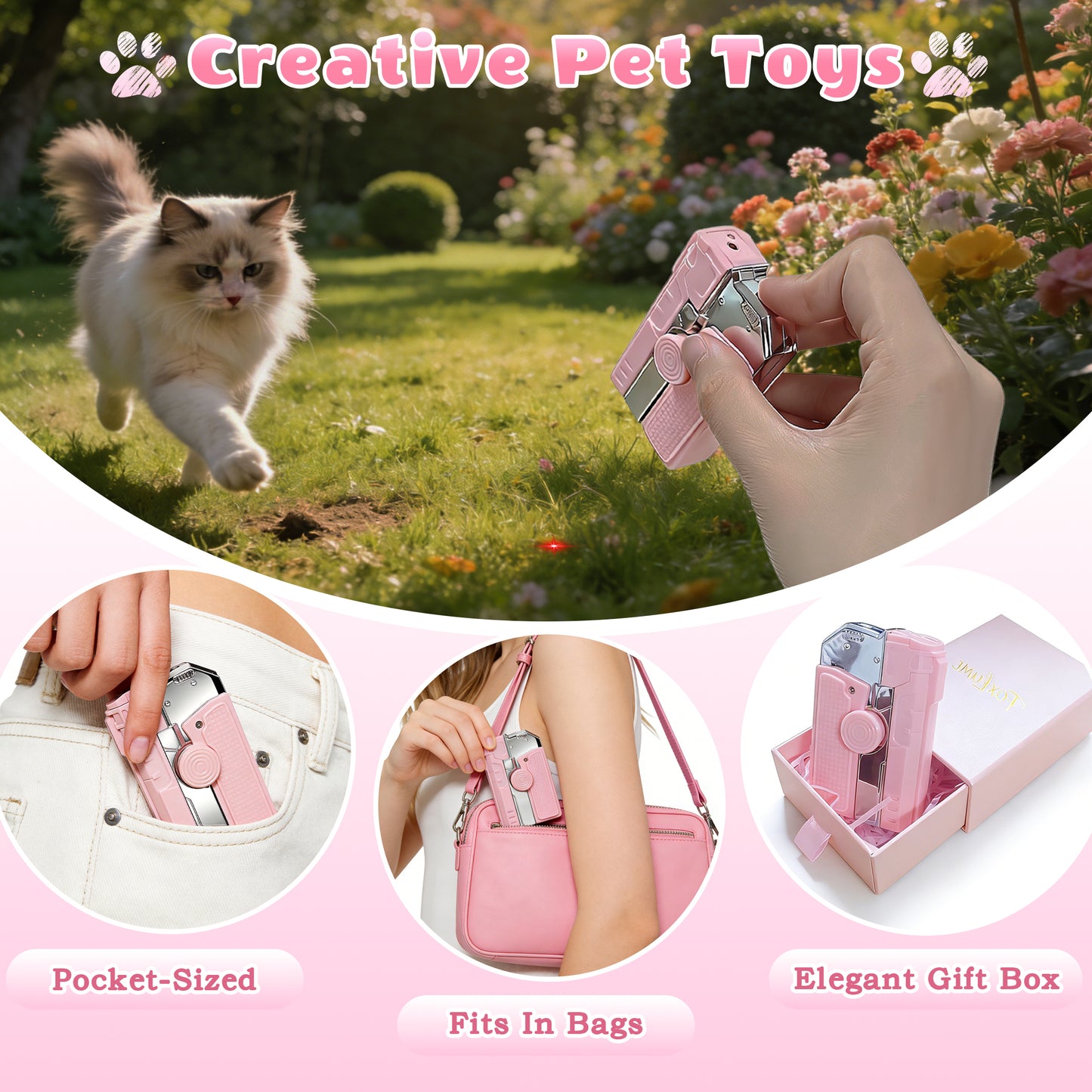 Fashion Fidget Spinner Windproof Lighter, Hidden Laser for Pet Play, DIY Kawaii Stickers, Gift Box for Her(Need to be inflated)