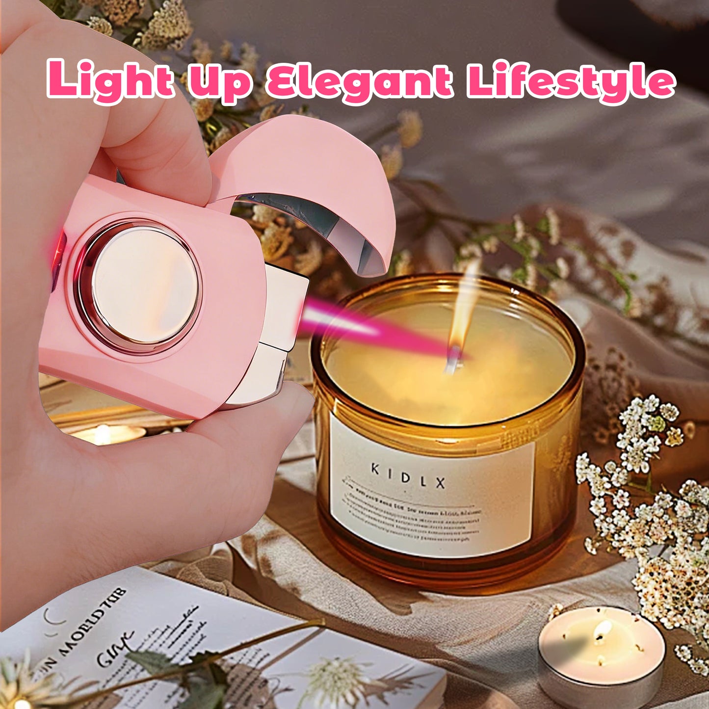 Cute Pink Sports Car Lighter & Rotatable Relaxation Toy 2-in-1