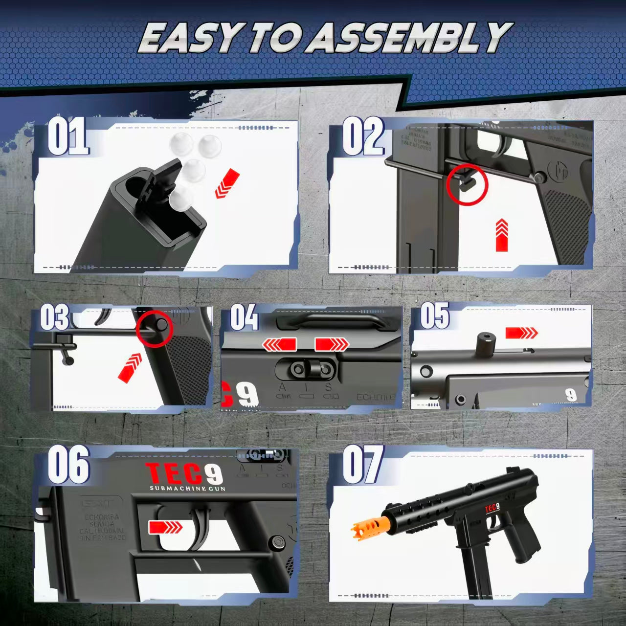 TEC9 Electric Gel Blaster – Tactical Edition