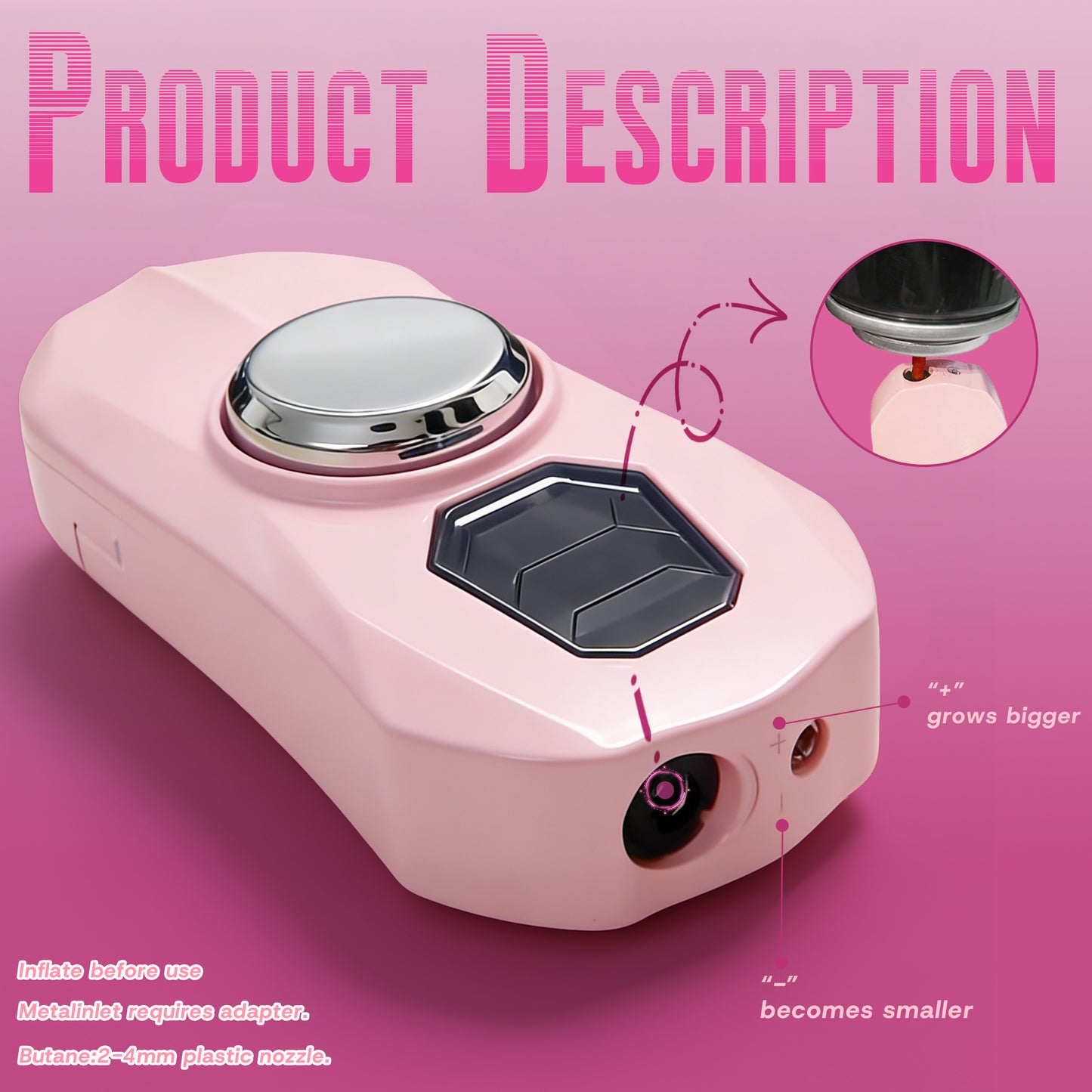 Cute Pink Sports Car Lighter & Rotatable Relaxation Toy 2-in-1