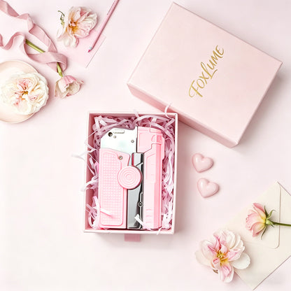 Fashion Fidget Spinner Windproof Lighter, Hidden Laser for Pet Play, DIY Kawaii Stickers, Gift Box for Her(Need to be inflated)