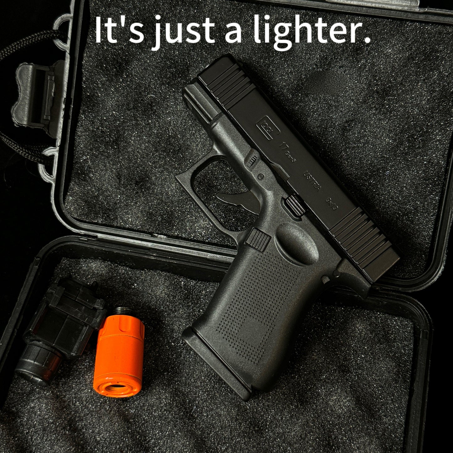 Glock Style Windproof Lighter-Adjustable,Refillable-Practical Gift For Father,Boyfriends,Men(Requires Inflation)