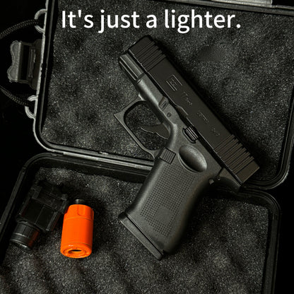 Glock Style Windproof Lighter-Adjustable,Refillable-Practical Gift For Father,Boyfriends,Men(Requires Inflation)