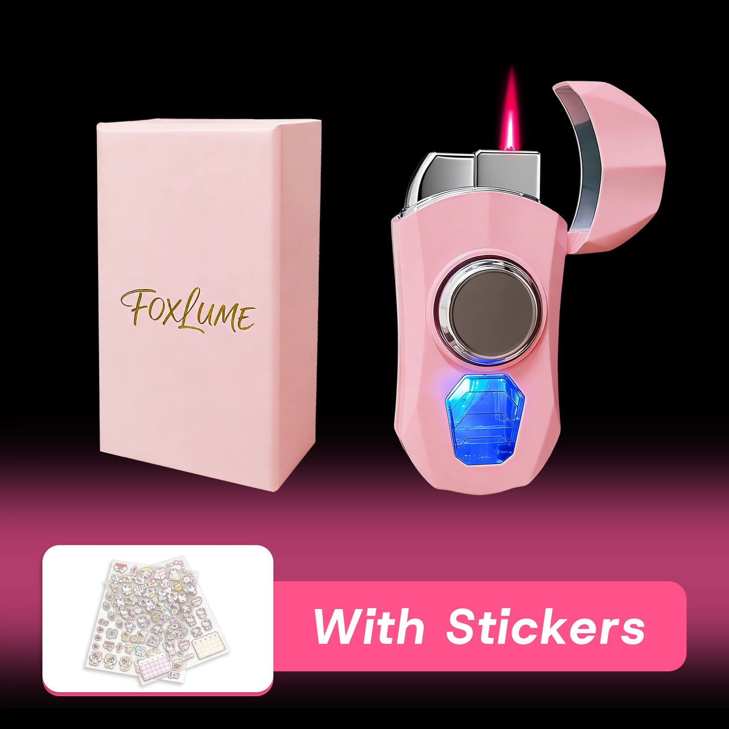 Cute Pink Sports Car Lighter & Rotatable Relaxation Toy 2-in-1