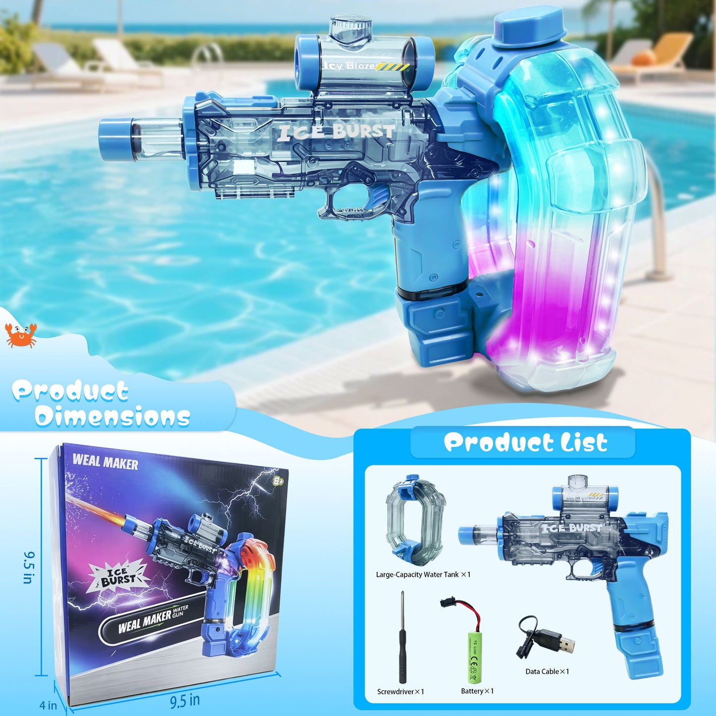 Glow Muzzle Auto Electric Water Blaster