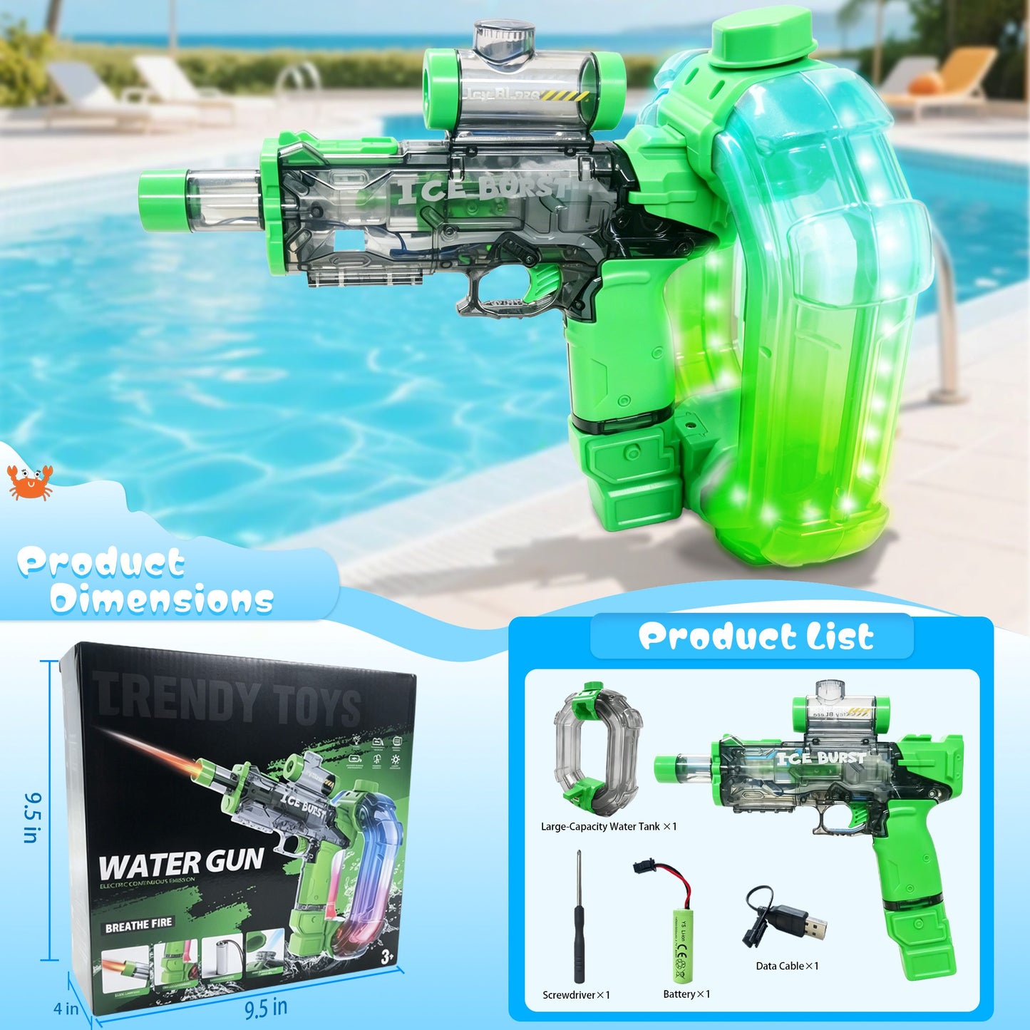 Glow Muzzle Auto Electric Water Blaster